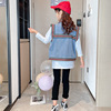 Denim spring vest, children's jacket, 2023 collection, Korean style, internet celebrity, suitable for teen, western style