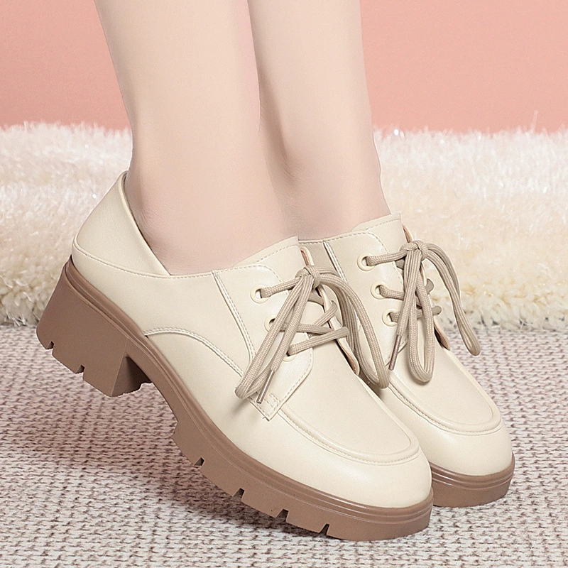 2024 осенние и зимние новые ботинки Lefu толстые туфли в английском стиле