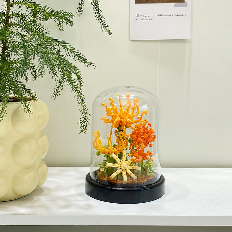 Compatible con Lego ins estilo suculento olla chino bloques de construcción flor niños ensamblados juguetes flores decoración puesto al por mayor
