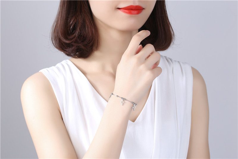 Fashion Geometric Cross Silver Bracelets Plating 925 Silver Bracelets