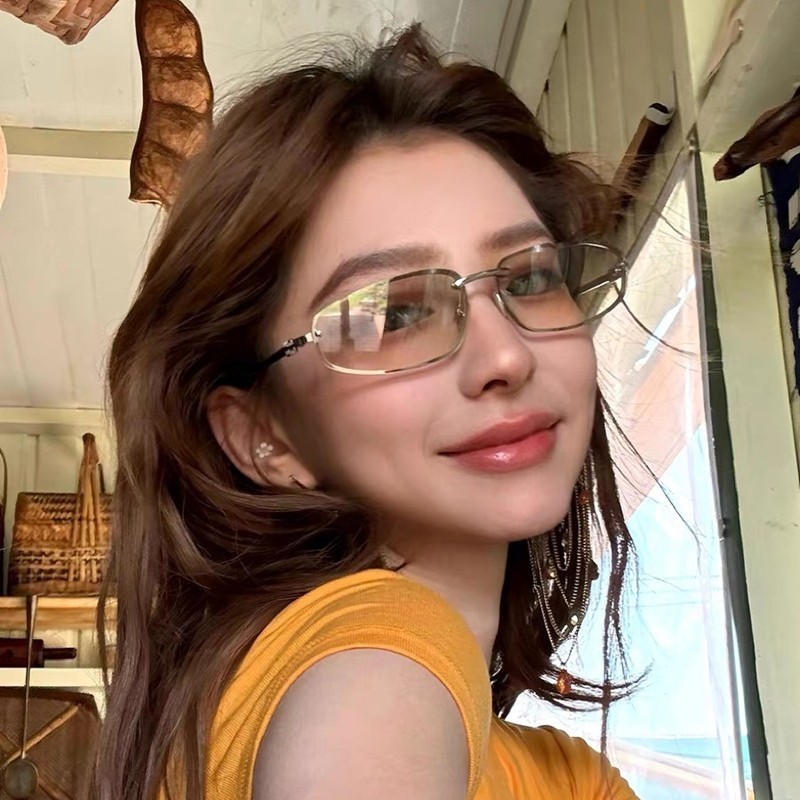 欧美复古y2k千禧风墨镜女款显脸小凹造型拍照小众太阳眼镜高级感|undefined