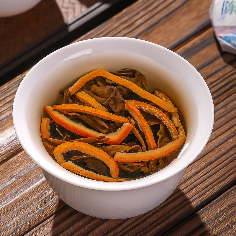 Fujian Aged Tangerine Peel White Tea Shou Mei with Tangerine Peel Mini White Tea Cake Wholesale and Retail Loose 1 Pound