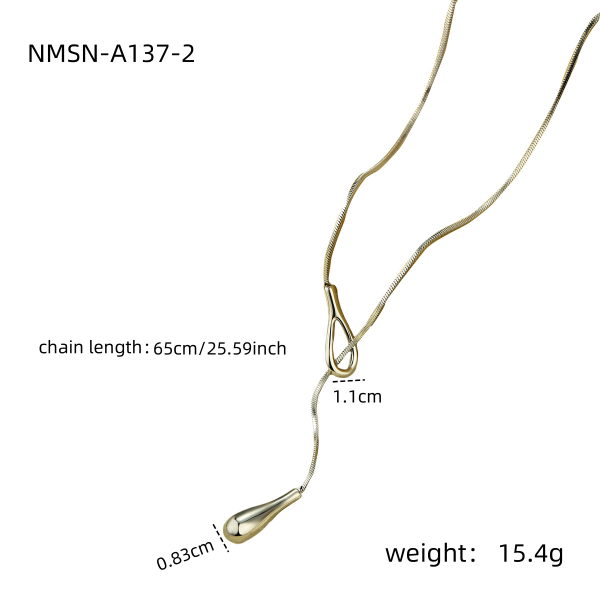 PVD Coated Real Gold Plated Water Droplets Solid Color 304 Stainless Steel Casual Simple Style Waterproof Non Tarnish Double Layer Necklaces Pendant Necklace display picture 12