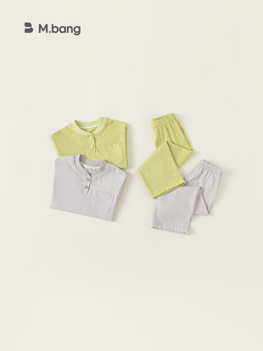 Ropa para niños Yubao Ropa para el hogar para niños y niñas de dos piezas Primavera y otoño Ropa para niños simple Pijamas para bebés de dos piezas CT84058