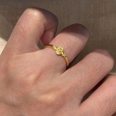 复古宫廷风金色十字鸢尾戒指精致简约高级感个性百搭开口指环