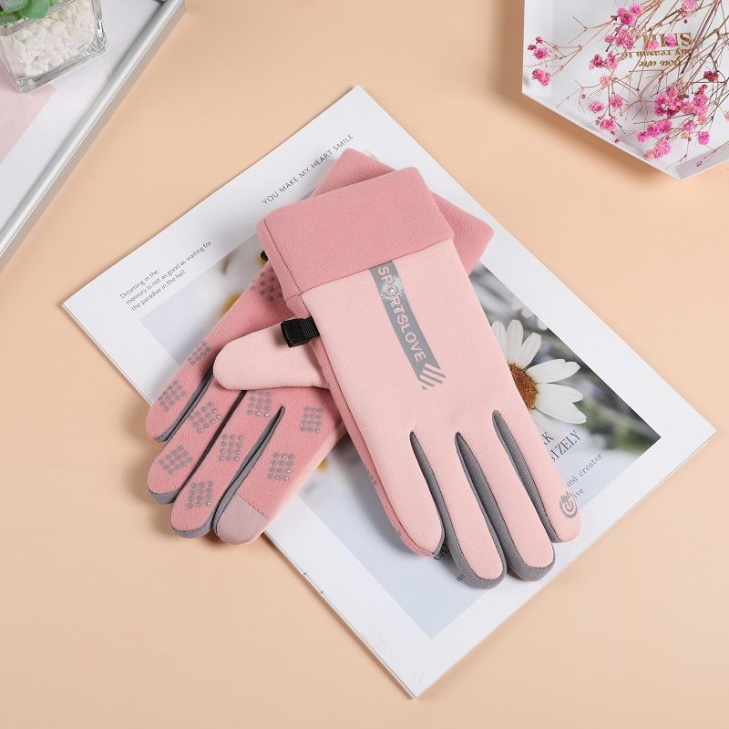 Otoño y invierno deportes al aire libre guantes calientes impermeables a prueba de deslizamiento para hombres y mujeres montar a prueba de frío guantes de pantalla táctil de lana tienda de fábrica