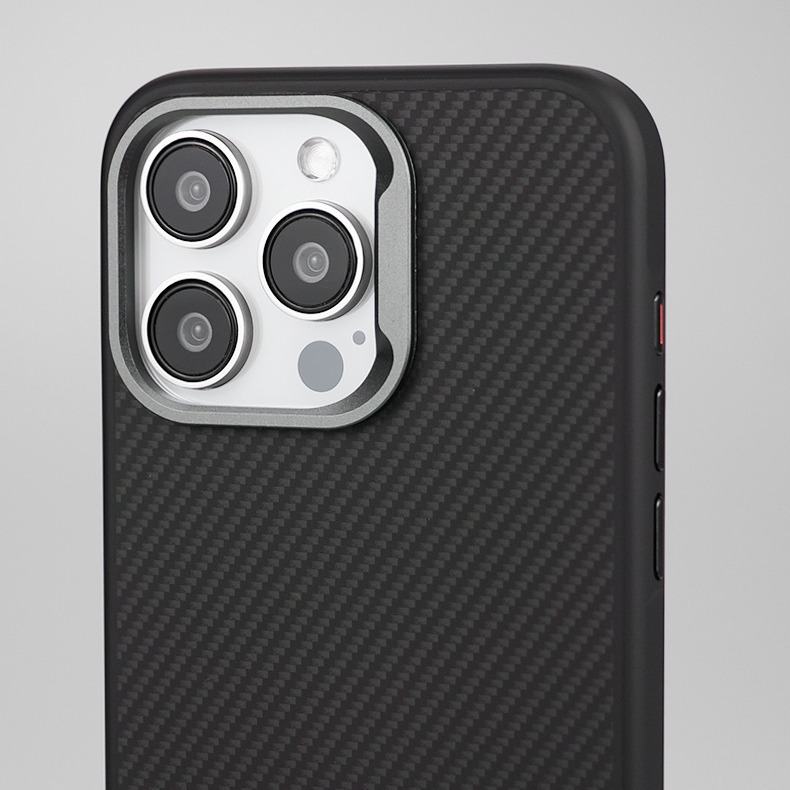 适用苹果16ProMax手机壳纤维纹理三星S24Ultra金属镜头圈保护套15