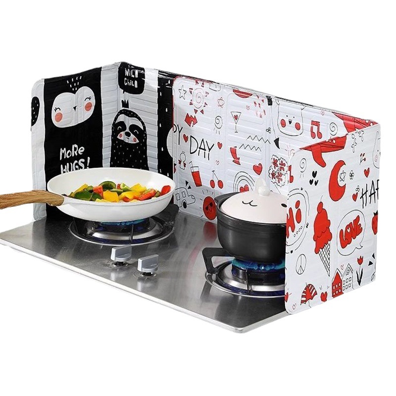 Kitchen oil baffle gas stove aluminum foil insulation board household cooking oil splash-proof baffle folding aluminum Film oil insulation board