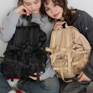 (Wholesale), backpack for traveling, Japanese capacious shoulder bag with bow