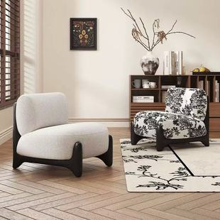 Living Room Single Sofa Chair Factory Sofa Nordic Solid Wood Sofa Bedroom Hotel B&B Light Luxury Cashmere Home