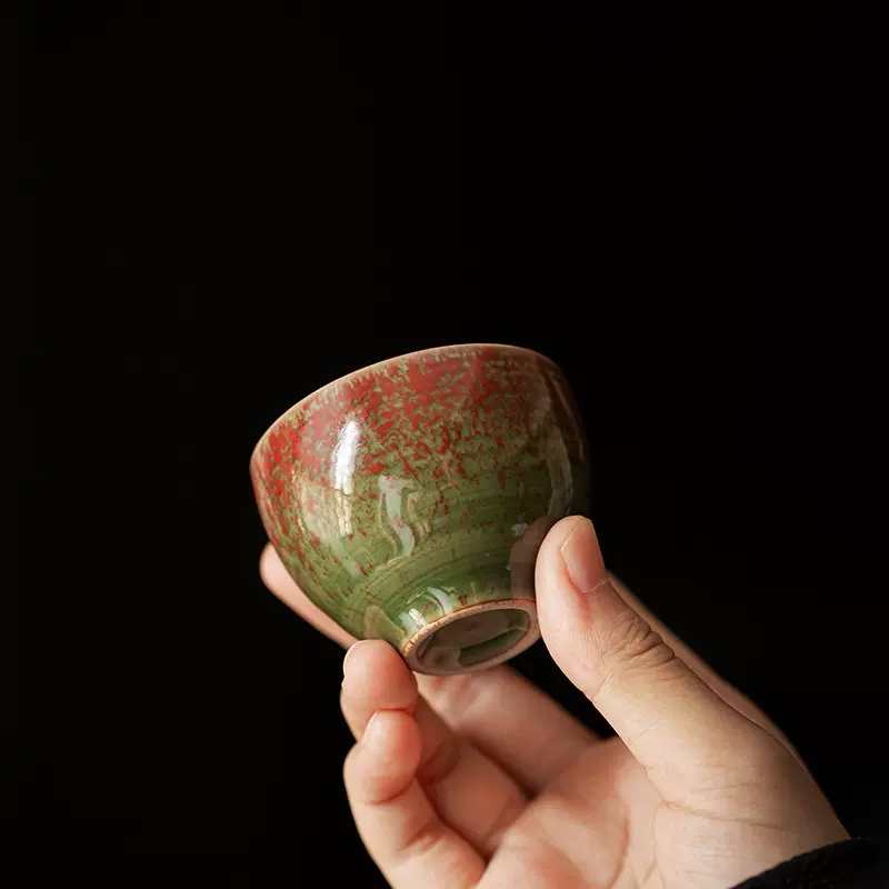 郎红釉窑口主人杯茶杯单个功夫茶杯个人专用高端茶盏女士品茗杯