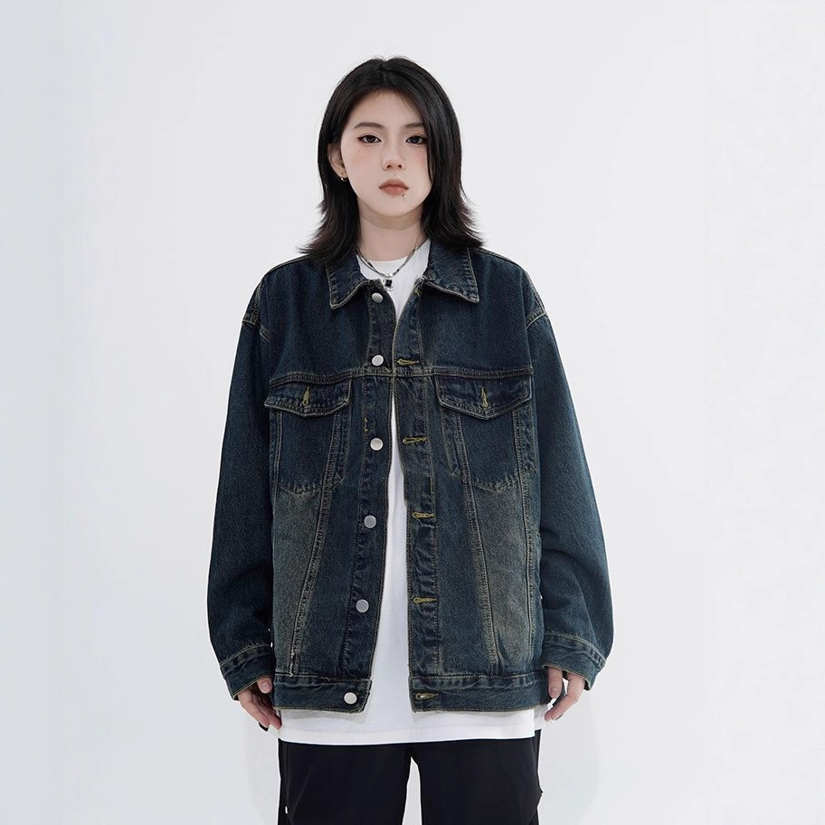Women's denim jacket, new spring and autumn style, high-end outerwear, preppy style top, jacket, in stock, fast shipping.