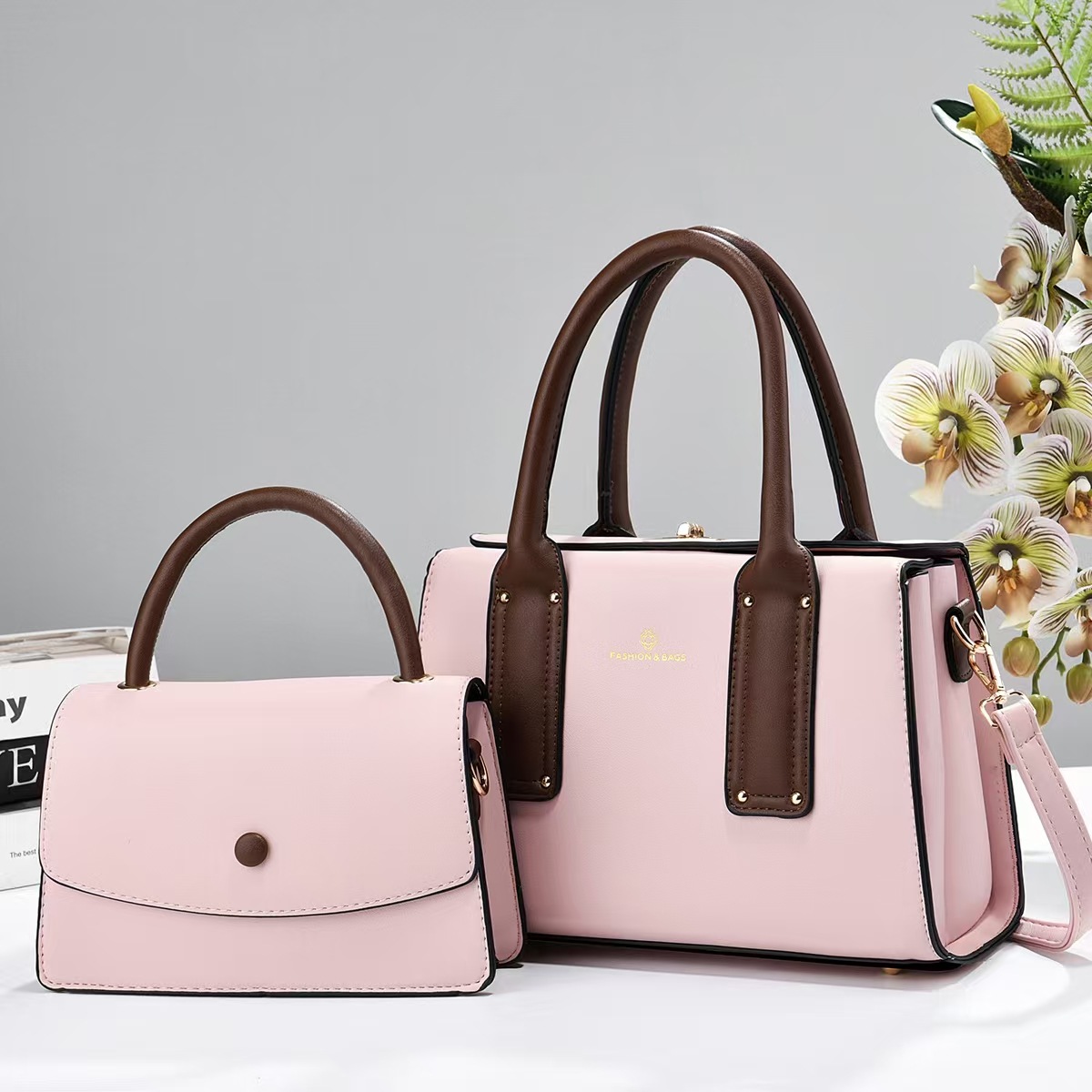 Dos piezas de paquete de bolsos de mano, bolsos de hombro de moda casuales, bolsos de transporte diario, bolsos transfronterizos