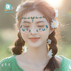 2023新款跨境防水閃粉紋身貼影樓妝容會音樂節臉貼tattoostickers