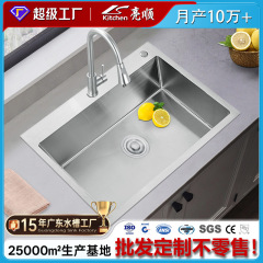 厚みのある304ステンレス鋼の手引きブラシ付きシンク、大型シングルシンクキッチンシンク、中型シンク、クロスボーダー専用