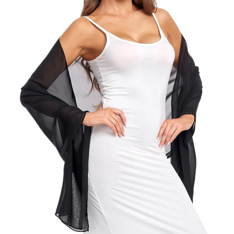 Stola da sera elegante in chiffon per donna morbida e setosa_voghion.com