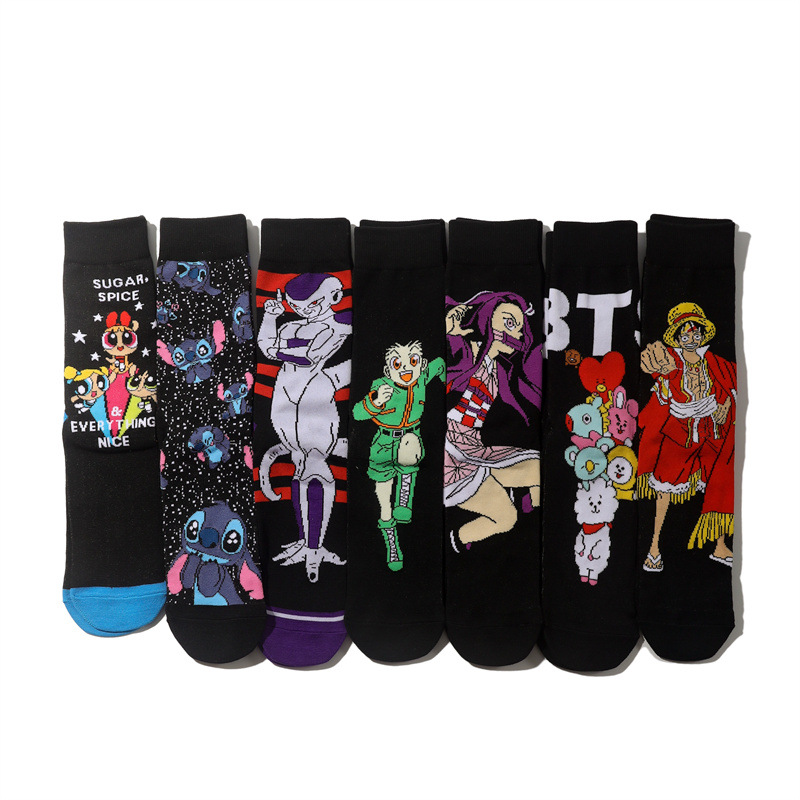 Men's Wholesale Trendy Socks Female Animation Cartoon Cotton Socks Comic Male Medium Tube Pirate Socks-5PRS 27 O1CN01f9cbrn1TrjeDWPJGS !!1004802436 0 cib