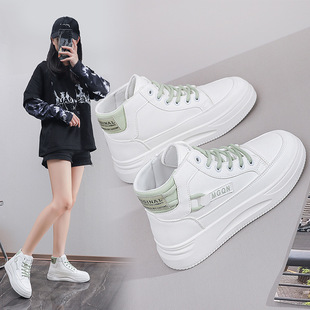 Korean Style White Shoes Women's 2024 New Autumn High-top Sports Board Shoes Ins Trendy Internet Popular Student Casual Shoes K6620