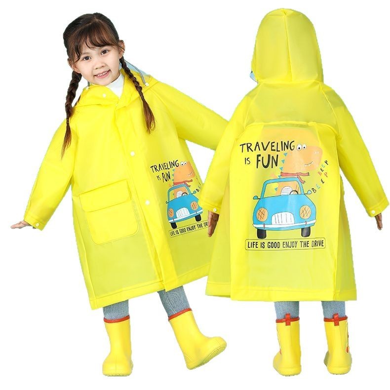 子供用レインコートアニメかわいい男女子供が学校に行くレインコートはかばんの位置防水レインコートの大きなつばのレインコートを持っています。|undefined
