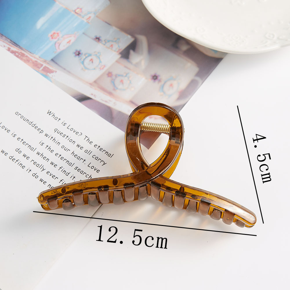 Corea del Sur ins simple agarre hacia atrás cabeza curva Cruz tiburón clip horquilla baño updo jalea agarre de pelo grande