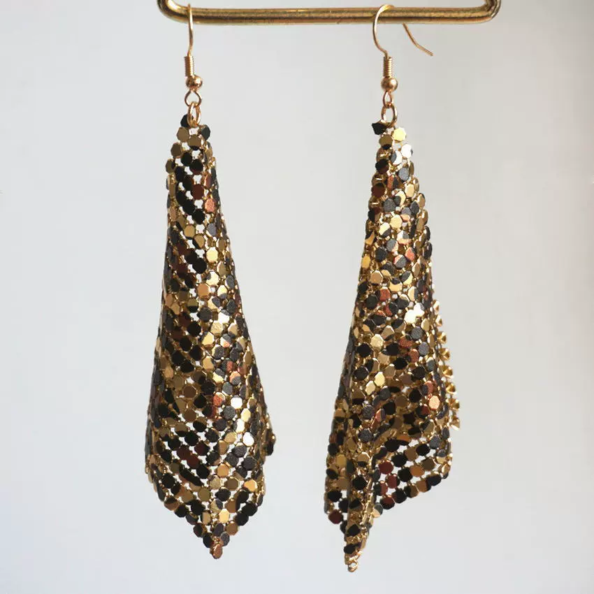 Флаг Радуга Зебра Леопард рождественские алюминиевые металлические сетчатые серьги ночной клуб Карнавальные серьги темперамент европейский и американский