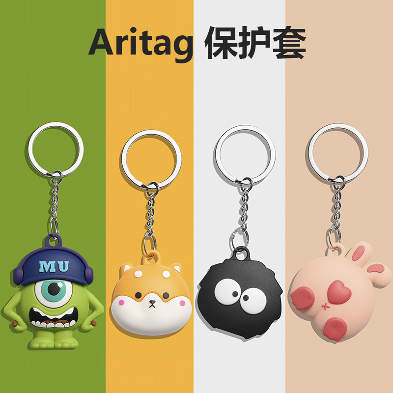 AirTag トラッカー保護カバー Apple airtag 保護ソフトシェル漫画ペット紛失防止デバイス保護カバーに適しています|undefined