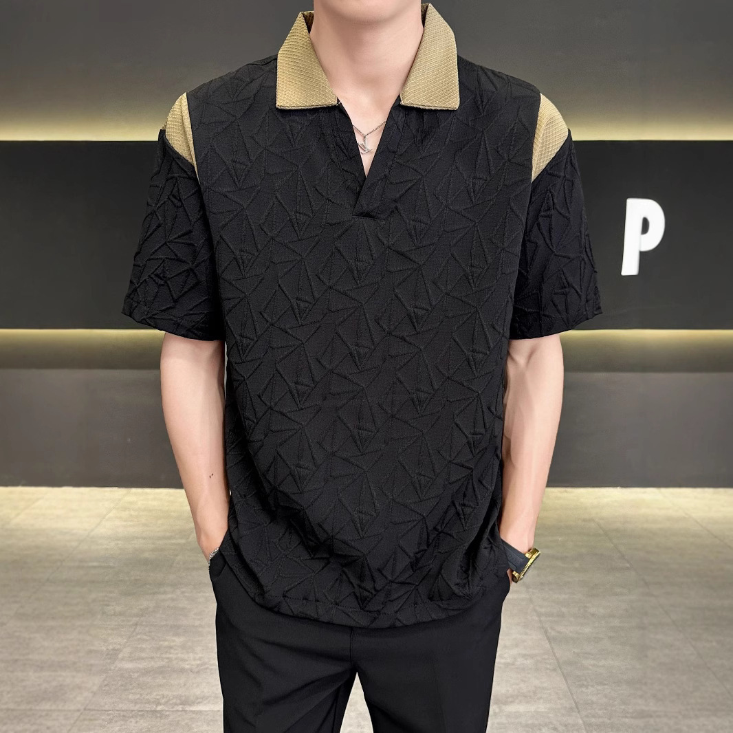 Vêtements pour hommes - T-shirt d'été à manches courtes pour adolescents - Design personnalisé - Tendance et élégant - Coupe ample et confortable_voghion.com