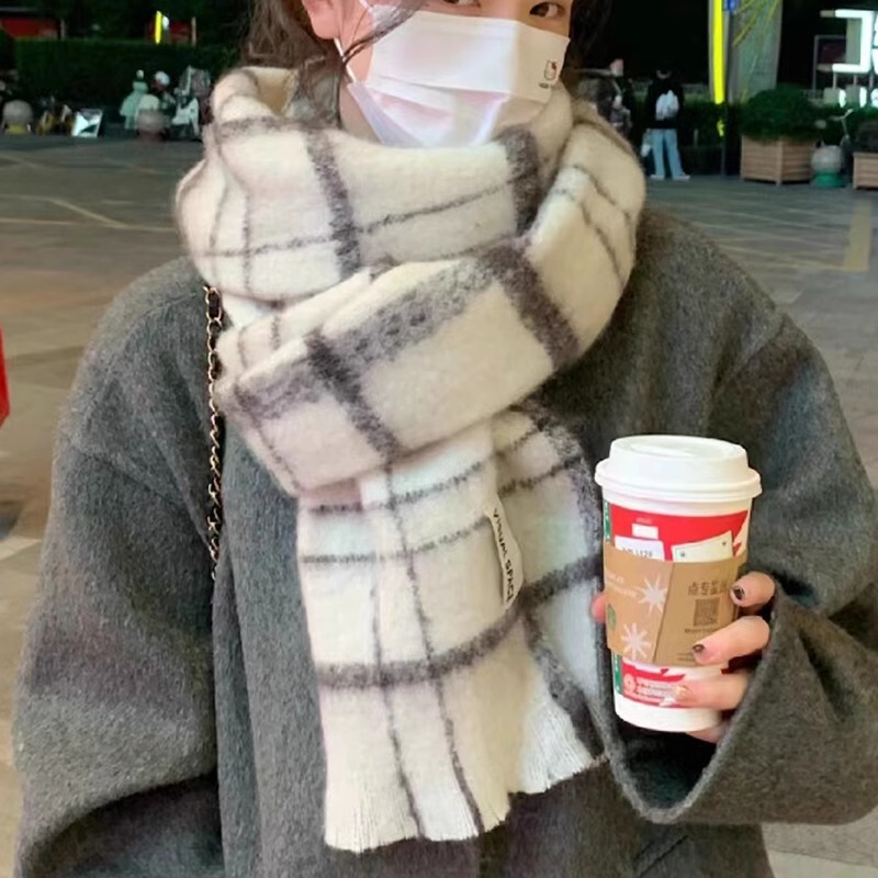 2025新款围巾女秋冬季美拉德渐变加厚保暖围脖氛围感百搭毛绒冬天|undefined