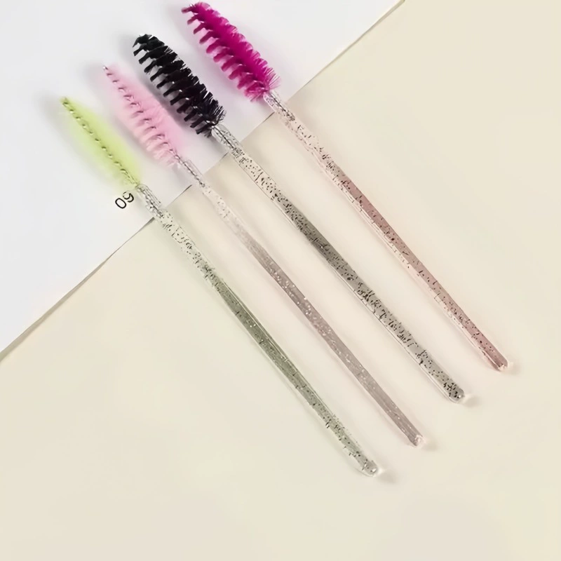 Eyelash Spoolie Brushes, Disposable Lash Brushes, Assorted Colors, Pack (50 pcs)