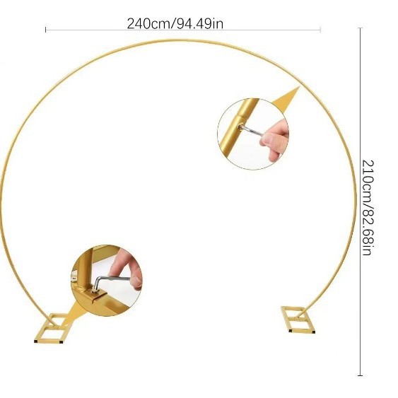 Accesorios de boda transfronterizos Soporte de arco de hierro forjado Fondo de escenario Marco de flores decorativo Arco de boda Marco de hierro cuadrado dorado