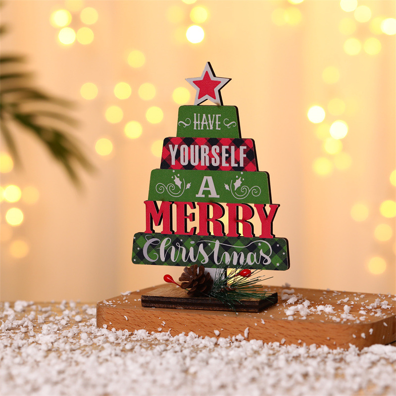 New Christmas decoration supplies Christmas tree shaped English letter desk accessory party gathering decoration item