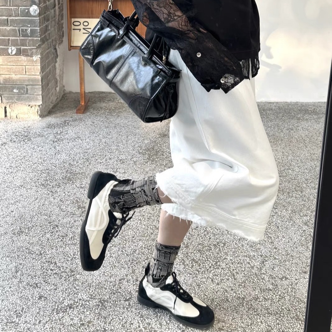 Scarpe da ballo da donna in pelle con suola morbida, sportive e per il tempo libero, primavera/estate 2024, nuove di zecca_voghion.com