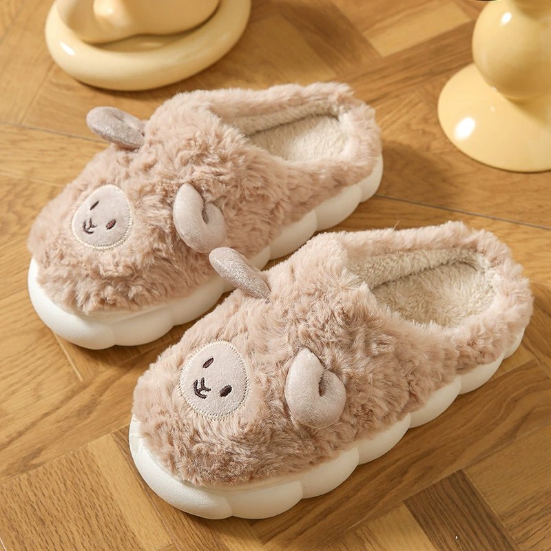 Cartoon winter slippers, for beloved, soft sole