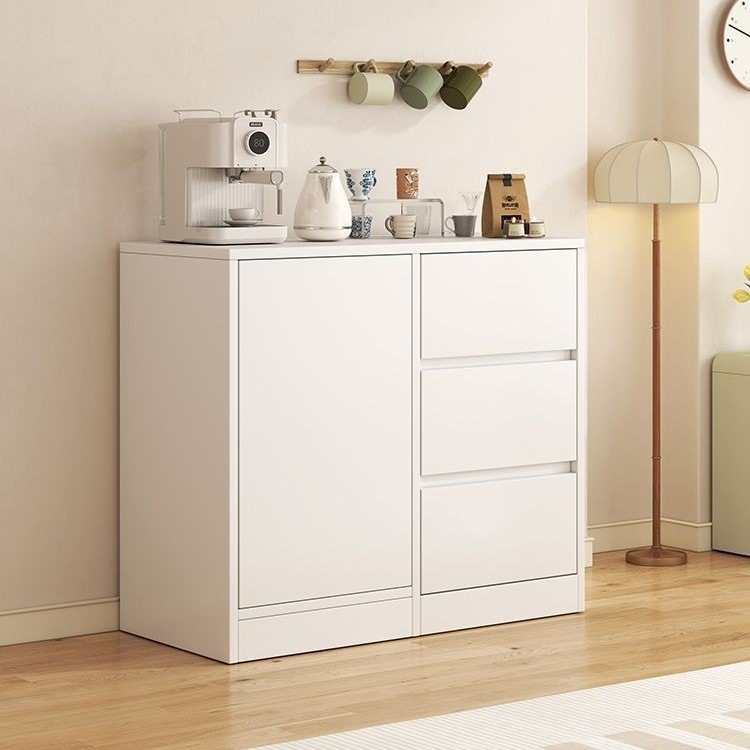 Gabinete de comedor de oficina pequeño armario de té armario de madera armario de viento de crema todo en un armario de almacenamiento de almacenamiento de viento de crema mesa de té