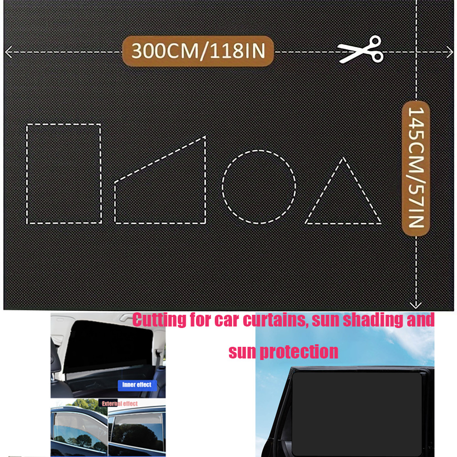 Portable Travel Curtain 420D Oxford Cloth Full Shading Cloth Cuttable Punch-free Curtain Shade