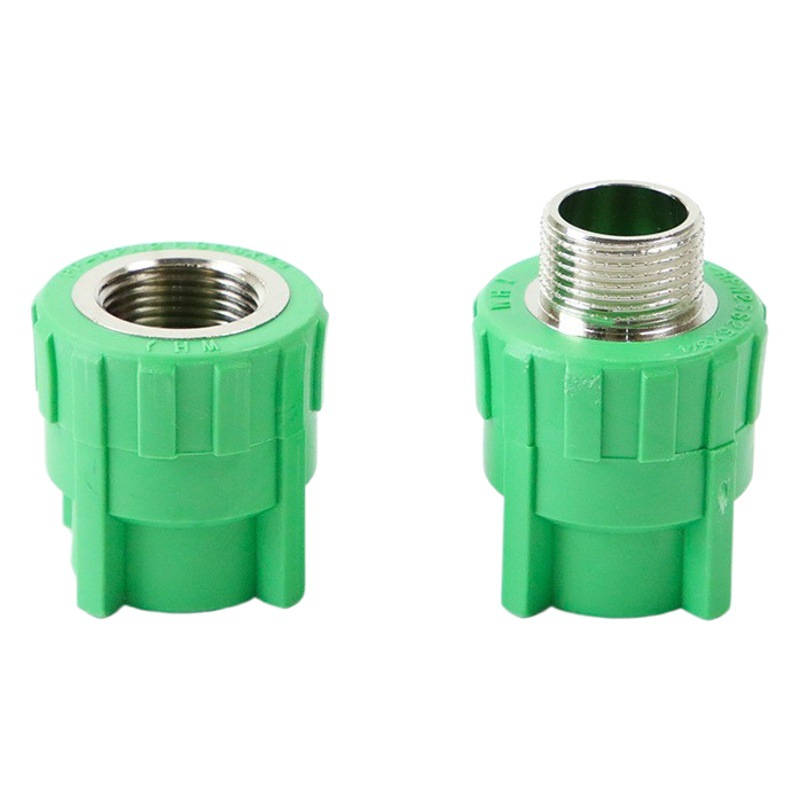 PPR nuevo material de alambre interno y externo igual diámetro de reducción de accesorios de tubería directa tubería de agua completa de fontanería conector de fusión en caliente ventas directas de fábrica