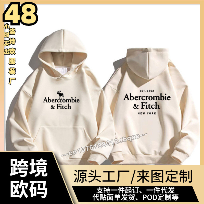 Abercrombie Hoodies for Men Winter Oversized Male Clothing