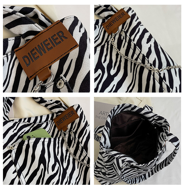 Bag 2021 New Trendy Autumn And Winter Retro Zebra Pattern Fashion Large-capacity One-shoulder Tote Bag display picture 15