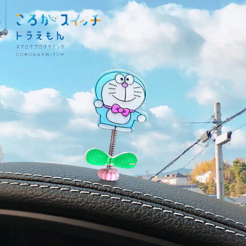 [Diversión infantil] Cute Doraemon dibujos animados adornos de coche sacudiendo la cabeza accesorios de coche Doraemon Dingdong Blue Fat