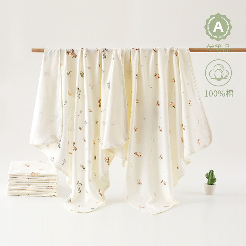 Newborn Baby Blanket, Class a Pure Cotton, Suitable for Air-Conditioned Rooms, 210g, 7A Antibacterial, 90*90 Baby Wrap Blanket Newborn Baby Blanket, Class a Pure Cotton, Suitable for Air-Conditioned Rooms, 210g, 7A Antibacterial, 90*90 Baby Wrap Blanket
