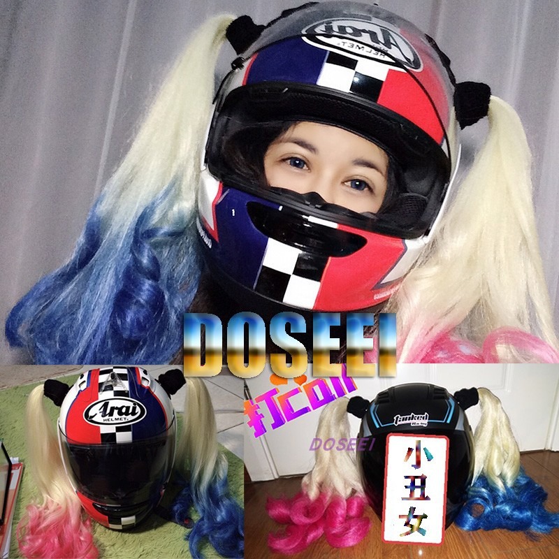 Harley Quinn Pigtail Motorcycle Helmet Braids Ski Helmet Accessories