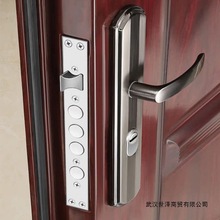 防盗门门锁家用通用型门把手面板上提反锁大门锁具套装室内房门锁