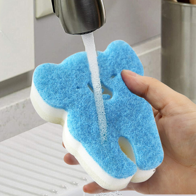 动物造型海绵擦 家用双面清洁海绵擦 大象三层复合海绵块