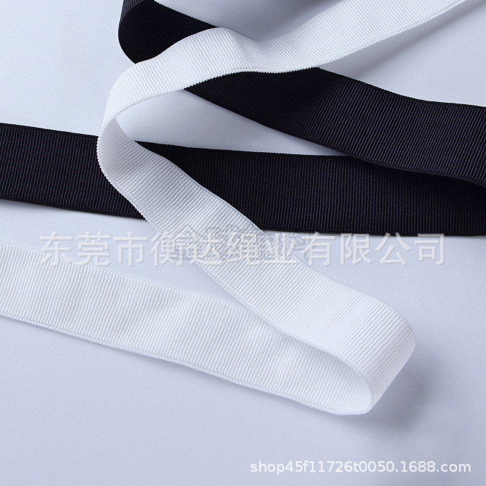 1 ~ 5cm suministro de stock negro y blanco estriado elástico falda debajo de zapatos decoración elástica alta elasticidad