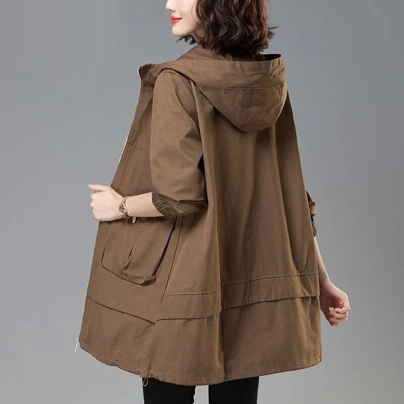 Korean version of loose trench coat women's long spring and autumn 2024 new middle-aged mother casual foreign style coat women's fashion