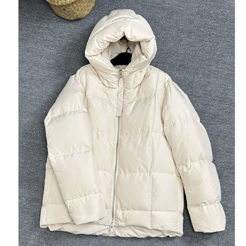 JI * капюшон с двойной молнией пуховик толстый хлебный костюм зимний свободный повседневный классический маленький топ
