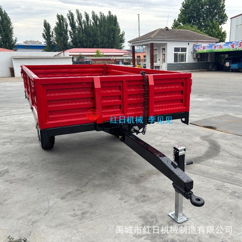 红日批量出口小型农用拖车 欧式拖车拖斗 单轴2轮自卸拖车