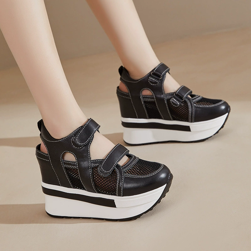 Summer leather white shoes for students, cowhide