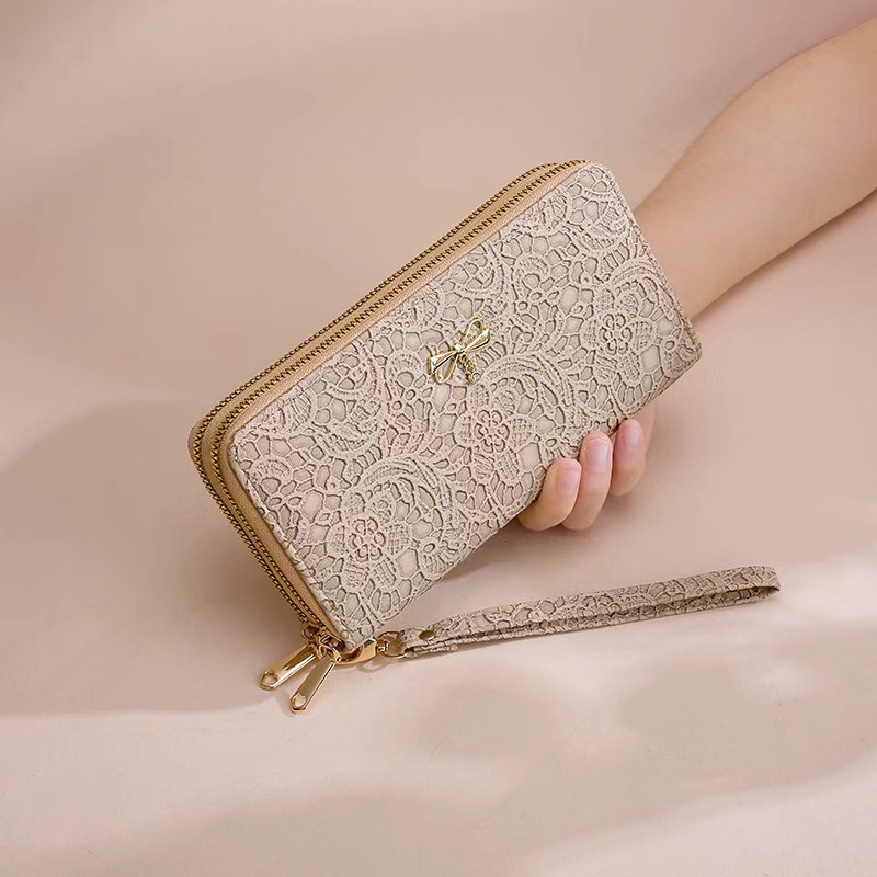 Cartera de mujer de gran capacidad nueva bolsa de mano transfronteriza de venta caliente doble cremallera cartera de mujer cartera de alta calidad