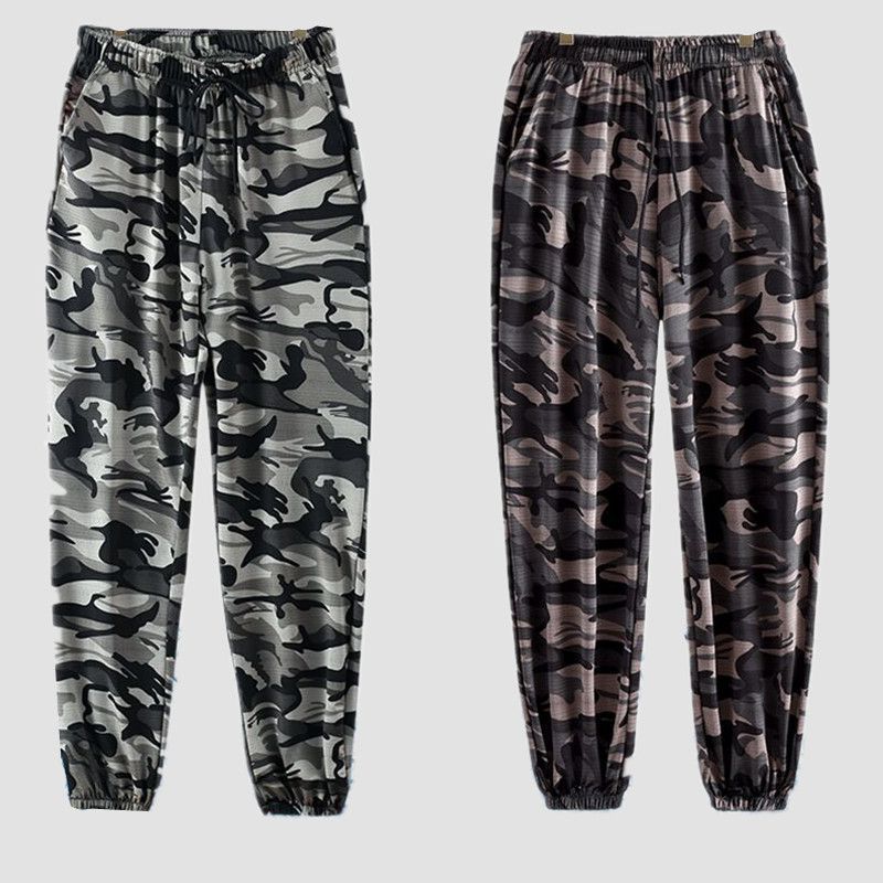 Silk elastic summer thin camouflage quick dry breathable trousers…